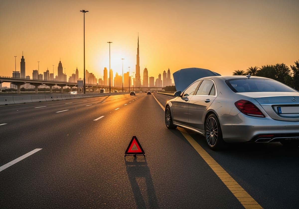 Illustration for the article: Car Broke Down in Dubai? Here's Exactly What to Do